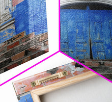 Cargar imagen en el visor de la galería, Change3 Mexican Wall Art, Colorful Mexican Door Architecture Painting Framed Canvas Print, Traditional Hacienda Architecture, Ready To Hang
