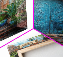 Cargar imagen en el visor de la galería, Change324 Mexican Wall Art, Framed Canvas Print, Old Town Mexico Architecture Wall Art, Framed Art
