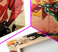 Load image into Gallery viewer, Cowboy Christmas Wall Art Canvas Print with Autumn Leaves, Seasonal Holiday Decor and Gift Idea 2024
