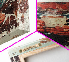 Load image into Gallery viewer, Cowboy Riding Horse in Winter Forest Framed Canvas Print - Moody Winter Landscape Art Perfect 2024 Christmas Home Decor
