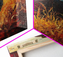 Load image into Gallery viewer, Cowboy in Golden Wheat Field Canvas Print, Western Landscape Art Gift, Seasonal Decor, Modern, Perfect Holiday Gift, Framed Canvas Print
