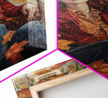 Carregar imagem no visualizador da galeria, Fall Cowgirl Enjoying Her Swing, Framed Canvas Print, Autumn Decor, Cute Wall Art Gift Idea
