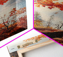 Carregar imagem no visualizador da galeria, Fall In The Virginia Mountains - Framed Canvas Print - Autumn Leaves Falling On The Mountain Lake Landscape
