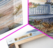 Cargar imagen en el visor de la galería, Coastal Christmas Tree Framed Canvas Print, Festive Holiday Decor Tree Beach and Ocean View, Nautical Wall Art Tropical Christmas Decor
