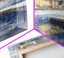 Cargar imagen en el visor de la galería, Christmas home decor, canvas print, winter landscape art, Christmas tree art, Christmas wall art, framed art, holiday wall art
