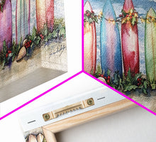 Cargar imagen en el visor de la galería, Christmas beach art, tropical Christmas decor, Christmas wall art, canvas print, beach Christmas decor, holiday wall art

