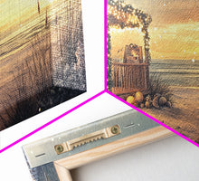 Cargar imagen en el visor de la galería, Christmas beach house decor, coastal holiday home art, seaside Christmas wall art, festive beach house print, framed canvas print
