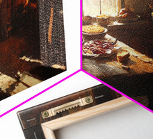 Load image into Gallery viewer, Cozy Kitchen Framed Canvas Print Autumn Fireplace Rustic Home Decor Seasonal Fall Art Large Wall Art Gift for Thanksgiving Decor
