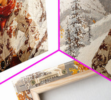 Cargar imagen en el visor de la galería, Charming Framed Canvas Print of a Cowgirl in Autumn Leaves, Perfect Fall Wall Decor and Gift Idea for Fans of Western Art Rustic Home Decor
