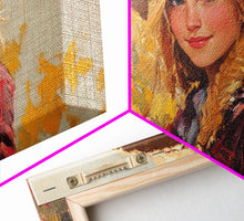 Load image into Gallery viewer, Cowgirl Amongst The Fall Leaves, Framed Canvas Print, Serene Fall Wall Decor, Perfect Rustic Seasonal Wall Art and Gift Idea
