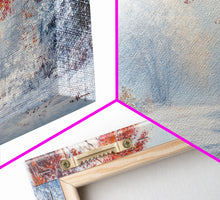 Load image into Gallery viewer, Cozy Cabin in the Snow Framed Canvas Print, Ideal Christmas Holiday Wall Art for Winter Wonderland Decor and Festive Home Interiors
