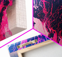 Carregar imagem no visualizador da galeria, Bubblegum Pink Abstract Explosion Art, Extra Large Wall Art, Framed Panoramic Canvas Print, Framed Wall Art
