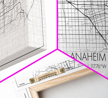 Carregar imagem no visualizador da galeria, Anaheim Street Map, California Map, Map Print, Modern Art, Wall Art, Canvas Print, Room Décor Aesthetic, Indie Room Décor, Wall Prints
