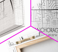 Carregar imagem no visualizador da galeria, Anchorage Street Map, Alaska Map, Map Print, Modern Art, Wall Art, Canvas Print, Bedroom Décor, City Map Wall Art, Minimalist Décor, Prints

