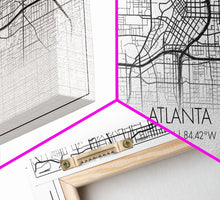 Carregar imagem no visualizador da galeria, Atlanta Street Map, Georgia Map, Map Print, Modern Art, Wall Art, Canvas Print, Housewarming Gift, Above Bed Prints, Wall Prints
