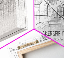 Load image into Gallery viewer, Bakersfield Street Map, California Map, Map Print, Modern Art, Wall Art, Canvas Print, Cabin Décor, Gift For Home, Unique Wall Art, Room Art
