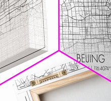 Carregar imagem no visualizador da galeria, Beijing Street Map, China Map, Map Print, Modern Art, Wall Art, Canvas Print, Asian Art Print, Moving Gift, Travel Wall Art, Apartment Décor
