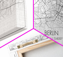 Load image into Gallery viewer, Berlin Street Map, Germany Map, Map Print, Modern Art, Wall Art, Canvas Print, Gift For New Home, Couples Décor, Minimalist Wall Art
