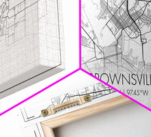 Carregar imagem no visualizador da galeria, Brownsville Street Map, Texas Map, Map Print, Modern Art, Wall Art, Canvas Art, Realtor Closing Gift, Wall Décor Over The Bed, Couples Gift
