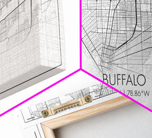 Carregar imagem no visualizador da galeria, Buffalo Street Map, New York Map, Map Print, Modern Art, Wall Art, Canvas Art, Gift For Newlyweds, Gift For Parents, Apartment Décor
