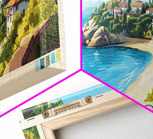 Carregar imagem no visualizador da galeria, Ahtopol, Bulgaria Panoramic Beach Print, Vacation Gift, Bulgaria Wall Art, Beach Painting, Beach Decor, Beach Painting
