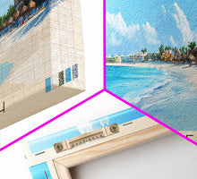 Carregar imagem no visualizador da galeria, Arashi Beach, Aruba Panoramic Print, Vacation Gift, Aruba Wall Art, Beach Painting, Beach Decor, Large Wall Art, Wood Frame Art
