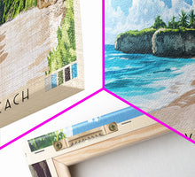 Carregar imagem no visualizador da galeria, Archer’s Bay Beach, Barbados Panoramic Beach Print, Vacation Gift, Barbados Wall Art, Framed Canvas Print, Framed Beach Painting
