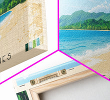 Carregar imagem no visualizador da galeria, Bamboo Beaches, Jamaica Panoramic Print, Vacation Gift, Jamaica Wall Art, Beach Painting, Beach Decor, Large Wall Art, Wood Frame Art
