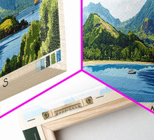 Load image into Gallery viewer, Banda Islands, Indonesia Panoramic Beach Print, Vacation Gift, Indonesia Wall Art, Framed Canvas Print, Framed Beach Painting
