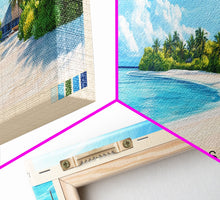 Load image into Gallery viewer, Baros, Maldives Panoramic Print, Vacation Gift, Maldives Wall Art, Beach Painting, Beach Decor, Large Wall Art, Wood Frame Art
