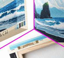 Carregar imagem no visualizador da galeria, Black Sand Beach, Malasyia Panoramic Beach Print, Vacation Gift, Malasyia Wall Art, Framed Canvas Print, Framed Beach Painting
