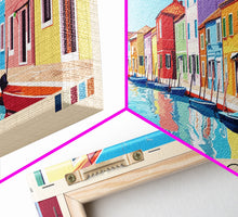 Carregar imagem no visualizador da galeria, Burano, Italy Panoramic Print, Vacation Gift, Italy Wall Art, Beach Painting, Beach Decor, Beach Or Lakehouse Art
