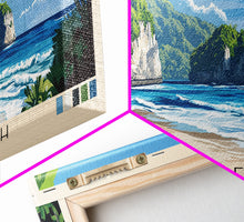 Carregar imagem no visualizador da galeria, Bwanna Beach, Indonesia Panoramic Beach Print, Vacation Gift, Indonesia Wall Art, Framed Canvas Print, Framed Beach Painting
