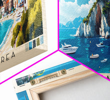 Carregar imagem no visualizador da galeria, Capo Sant’Andrea, Italy Panoramic Beach Print, Vacation Gift, Italy Wall Art, Framed Canvas Print, Framed Beach Painting
