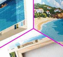 Carregar imagem no visualizador da galeria, Captain&#39;s Bay, Anguila Panoramic Print, Vacation Gift, Anguila Wall Art, Beach Painting, Beach Decor, Beach Or Lakehouse Art
