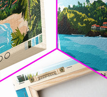 Cargar imagen en el visor de la galería, Cayo Levantado, Dominican Republic Panoramic Print, Vacation Gift, Dominican Republic Wall Art, Beach Painting, Beach Decor, Beach Or Lakehouse Art
