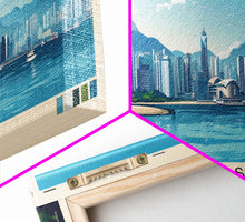 Cargar imagen en el visor de la galería, Cheung Sha, Hong Kong Panoramic Print, Vacation Gift, Hong Kong Wall Art, Beach Painting, Beach Decor, Large Wall Art, Wood Frame Art
