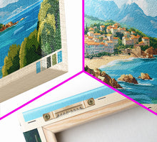 Cargar imagen en el visor de la galería, Corsica, France Panoramic Print, Vacation Gift, France Wall Art, Beach Painting, Beach Decor, Beach Or Lakehouse Art
