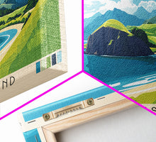 Load image into Gallery viewer, D’Urville Island, New Zealand Panoramic Print, Vacation Gift, New Zealand Wall Art, Beach Painting, Beach Decor, Large Wall Art, Wood Frame Art
