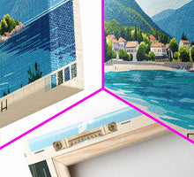 Load image into Gallery viewer, Dobrec Beach, Montenegro Panoramic Print, Vacation Gift, Montenegro Wall Art, Beach Painting, Beach Decor, Beach Or Lakehouse Art
