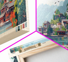 Load image into Gallery viewer, Dongtou, China Panoramic Beach Print, Vacation Gift, China Wall Art, Beach Painting, Beach Decor, Beach Painting
