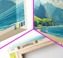 Load image into Gallery viewer, El Laucho, Chile Panoramic Beach Print, Vacation Gift, Chile Wall Art, Beach Painting, Beach Decor, Beach Painting
