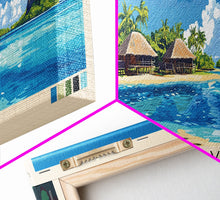 Cargar imagen en el visor de la galería, Fakarava, French Polynesia Panoramic Beach Print, Vacation Gift, French Polynesia Wall Art, Framed Canvas Print, Framed Beach Painting
