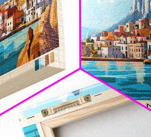 Carregar imagem no visualizador da galeria, Favignana, Italy Panoramic Print, Vacation Gift, Italy Wall Art, Beach Painting, Beach Decor, Large Wall Art, Wood Frame Art
