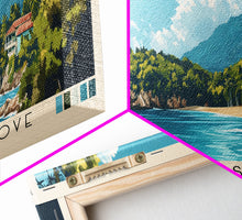 Load image into Gallery viewer, Frenchman’s Cove, Jamaica Panoramic Beach Print, Vacation Gift, Jamaica Wall Art, Beach Painting, Beach Decor, Beach Painting
