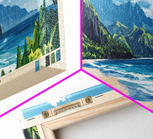 Load image into Gallery viewer, Gardner Bay, Ecuador Panoramic Beach Print, Vacation Gift, Ecuador Wall Art, Beach Painting, Beach Decor, Beach Painting
