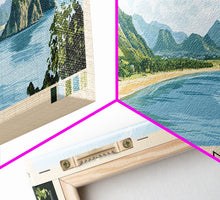 Load image into Gallery viewer, Ly Son, Vietnam Panoramic Beach Print, Vacation Gift, Vietnam Wall Art, Framed Canvas Print, Framed Beach Painting
