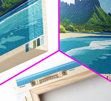 Load image into Gallery viewer, Mangaia, Cook Islands Panoramic Print, Vacation Gift, Cook Islands Wall Art, Beach Painting, Beach Decor, Beach Or Lakehouse Art
