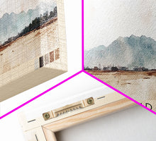 Load image into Gallery viewer, Ancud, Chile Watercolor Print, Vacation Gift, Chile Wall Art, Beach Painting, Beach Decor, Large Wall Art, Wood Frame Art
