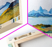 Load image into Gallery viewer, Baffin Island, Canada Watercolor Print, Vacation Gift, Canada Wall Art, Beach Painting, Beach Decor, Large Wall Art, Wood Frame Art
